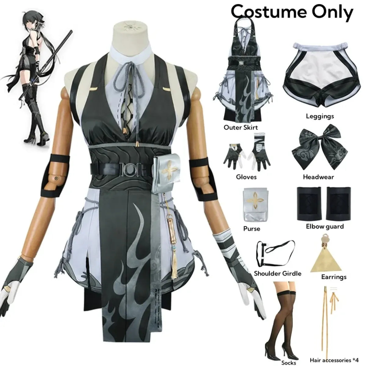 Wuthering Waves Rover Cosplay Costume – Full Set with Wig &amp; Accessories