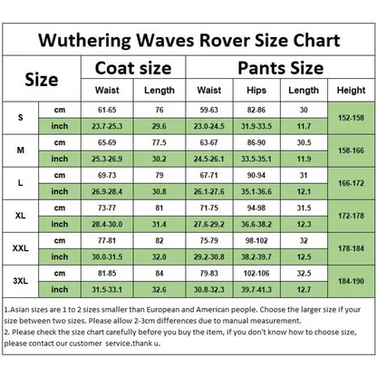 Wuthering Waves Rover Cosplay Costume – Full Set with Wig &amp; Accessories