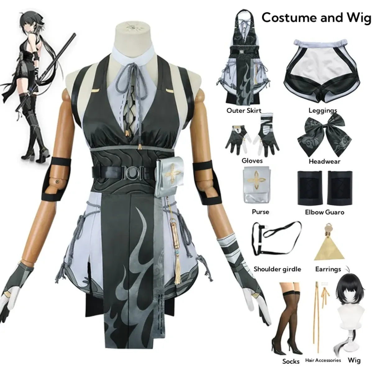 Wuthering Waves Rover Cosplay Costume – Full Set with Wig &amp; Accessories