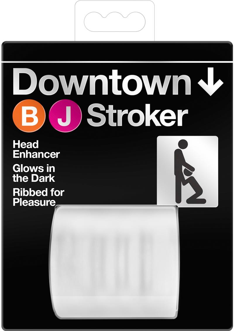Downtown BJ Stroker Ribbed Head Enhancer Glows in the Dark