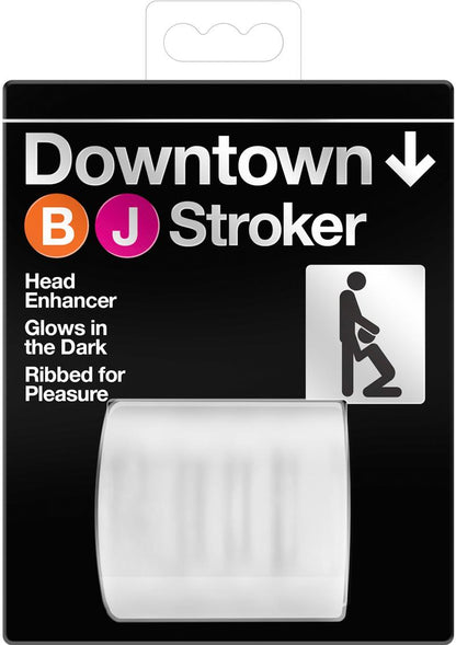 Downtown BJ Stroker Ribbed Head Enhancer Glows in the Dark