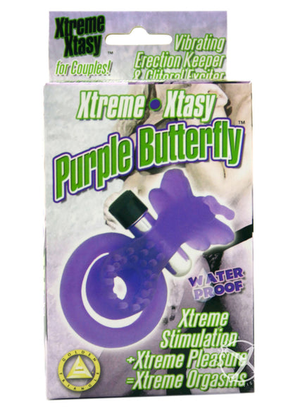 Xtreme Xtasy Purple Butterfly Vibrating Cock Ring