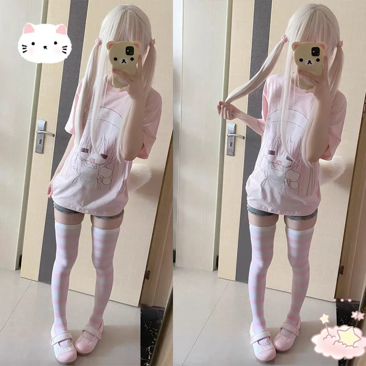 Harajuku Kawaii Anime T-Shirt – Y2K Cute Cartoon Tee