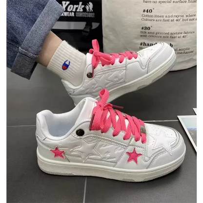 Y2K Pink Flat Fashion Sneakers for Women