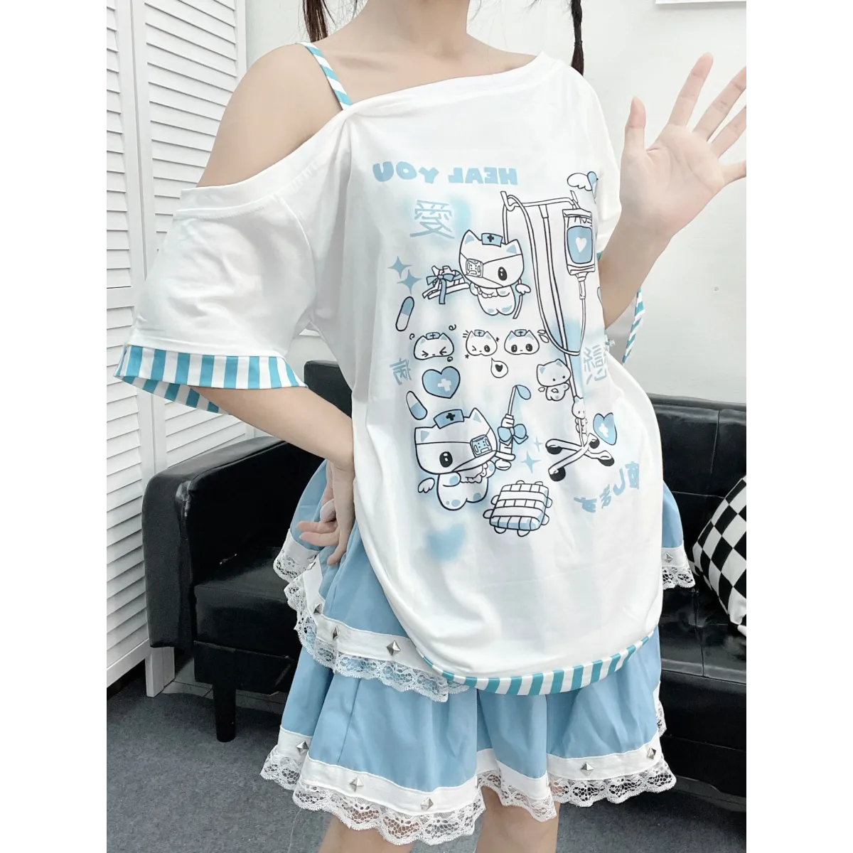 Y2K Harajuku T-Shirt – Japanese Patchwork