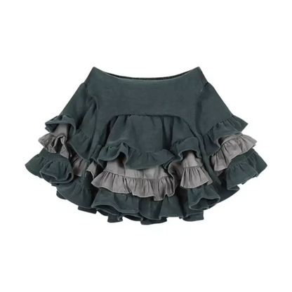 Y2K Kawaii Harajuku Two-Piece Set – Ruffle Skirt &amp; Long Sleeve Top