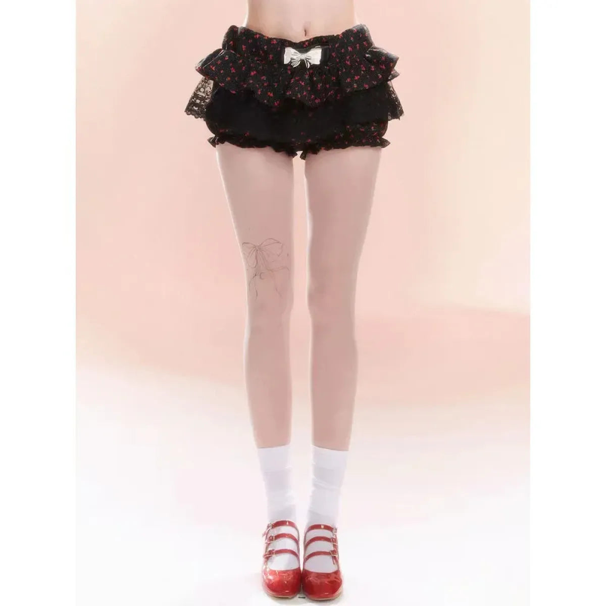 Y2K Lace Ruffle Mini Skirt – Kawaii Coquette Low Waist