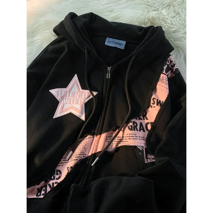 Y2K Vintage Zip-Up Hoodie