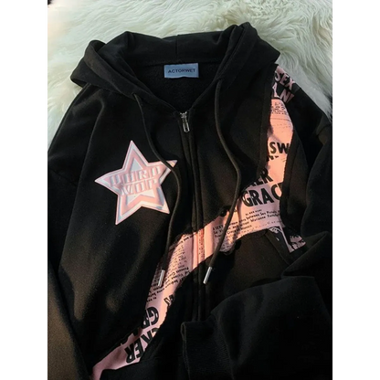 Y2K Vintage Zip-Up Hoodie