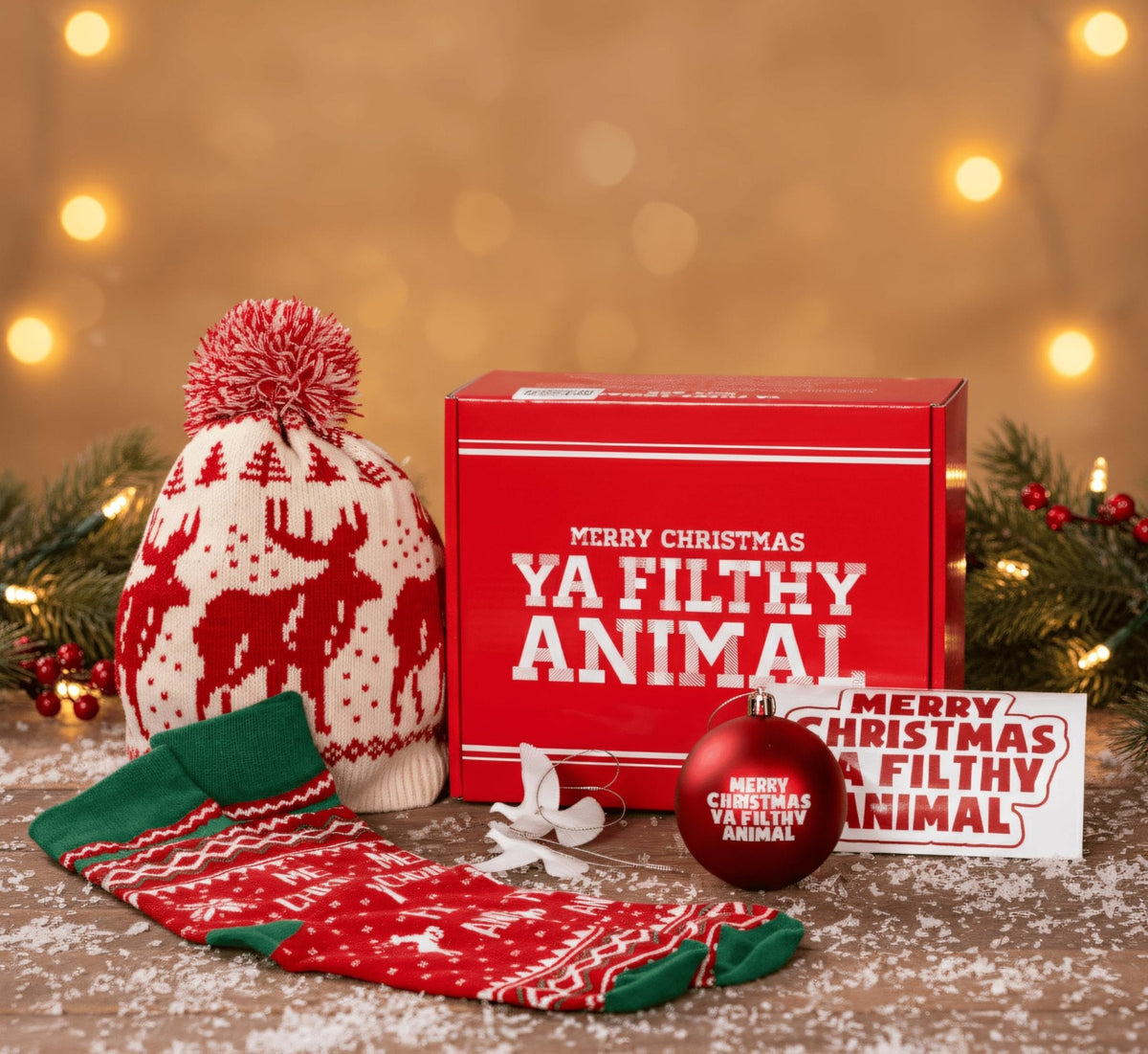 Ya Filthy Animal Merry Christmas Funny Holiday Gift Box Set