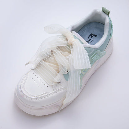 Yellow, Pink, Blue, Purple, Beige, Green Stripe Ribbon Shoelace Accessories | WB-00364 ~ WB-00369