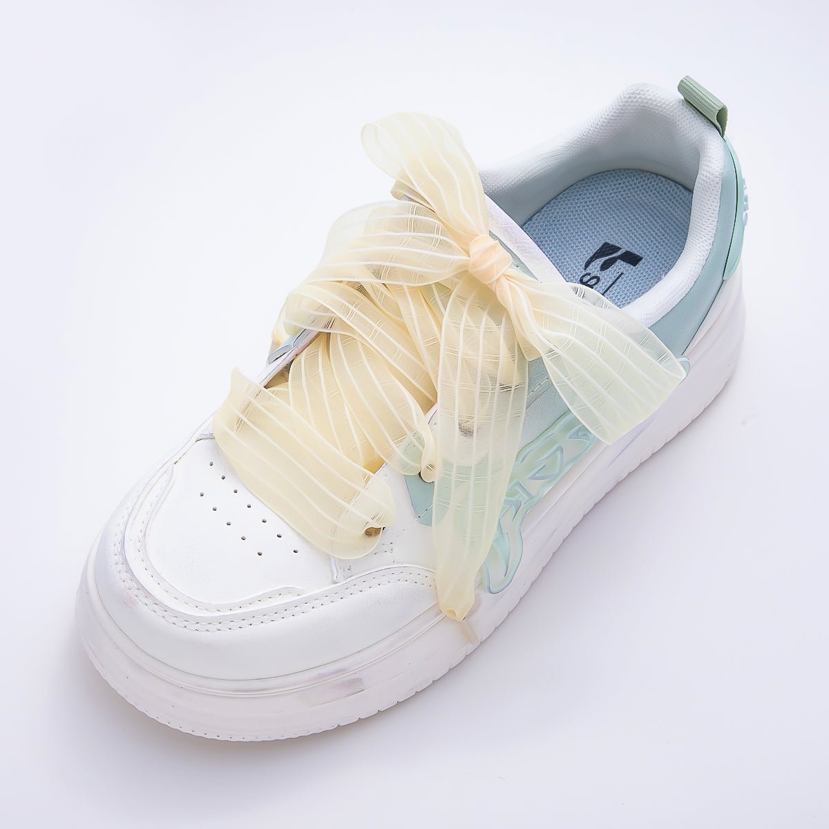 Yellow, Pink, Blue, Purple, Beige, Green Stripe Ribbon Shoelace Accessories | WB-00364 ~ WB-00369