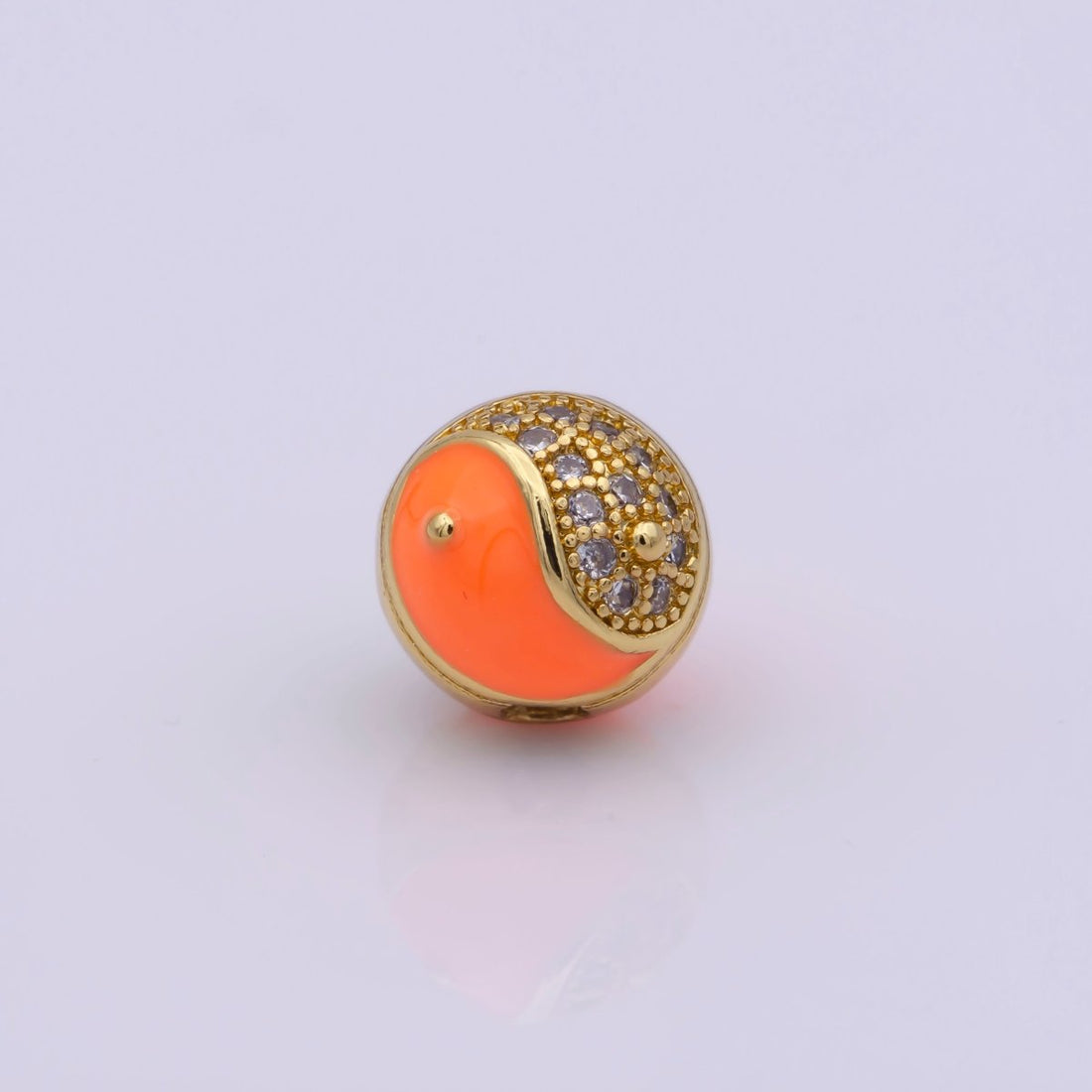 Yin Yang Spacer Bead Enamel Yin and Yang Beads Charms, Cubic Zirconia Jewelry for Bracelet Making B-658 to B-662