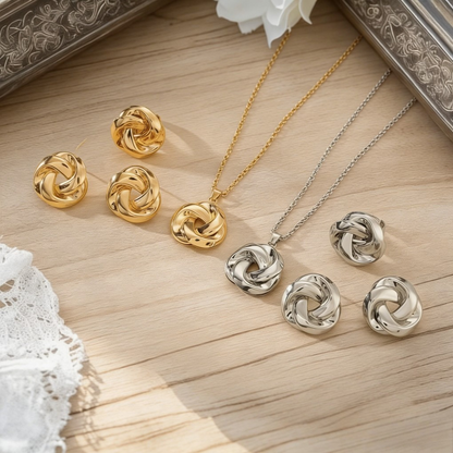Twist Necklace, Earrings &amp; Ring Set