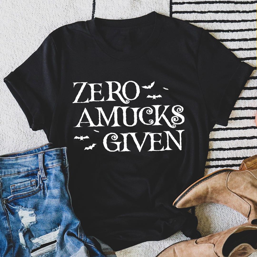 Halloween Witch Spooky Graphic Tee – "Zero Amucks Given"