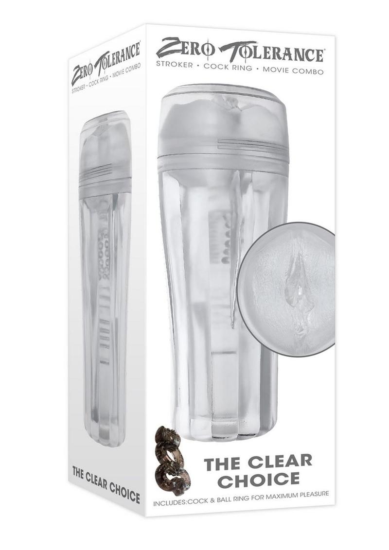 Zero Tolerance The Clear Choice Stroker with Cock And Ball Ring