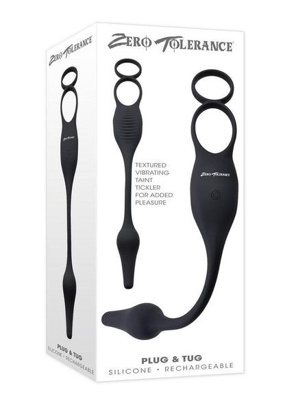 Zero Tolerance Plug And Tug Rechargeable Silicone Anal Plug and Cock Ring