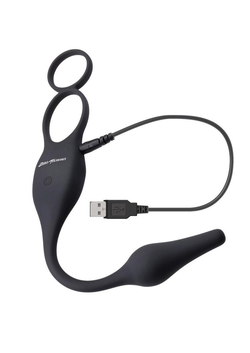 Zero Tolerance Plug And Tug Rechargeable Silicone Anal Plug and Cock Ring