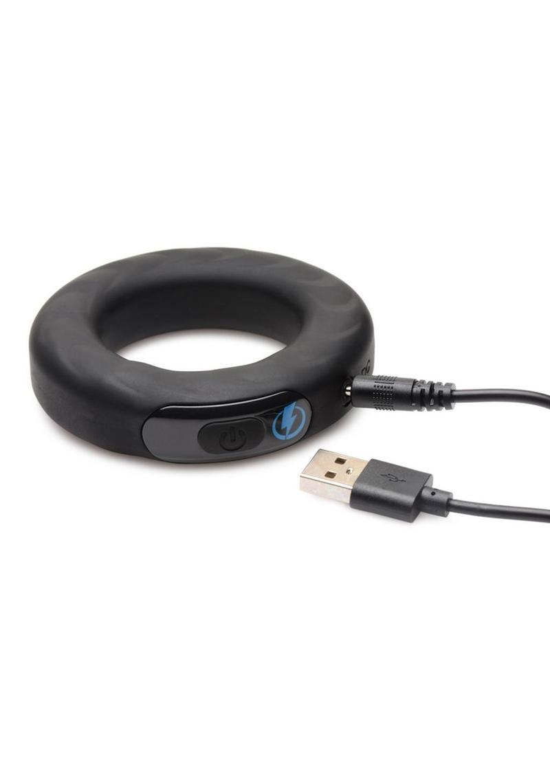 Zeus E-Stim Pro Vibrating And E-Stim Rechargeable Silicone Cock Ring