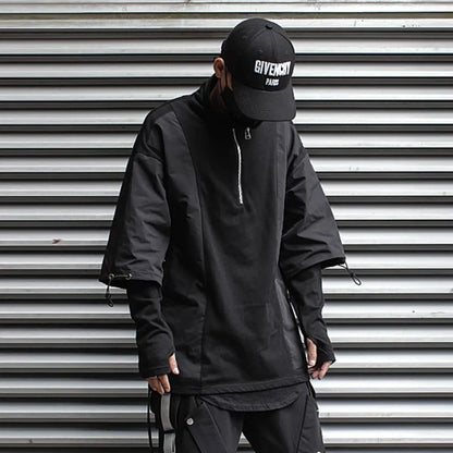 Techwear Zip Turtleneck Sweatshirt