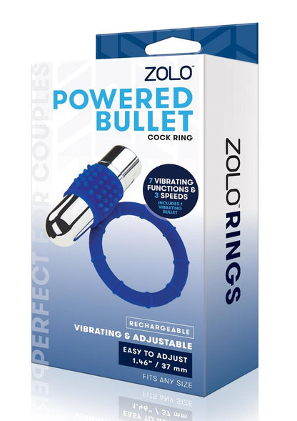 Zolo Powered Bullet Rechargeable Vibrating Adjustable Cock Ring