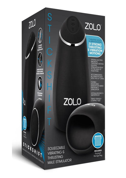 ZOLO Stick Shift Squeezable Vibrating And Thrusting Male Stimulator